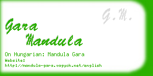 gara mandula business card